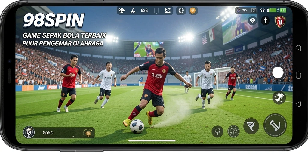 Tampilan menarik dari gameplay sepak bola dalam 98SPIN.