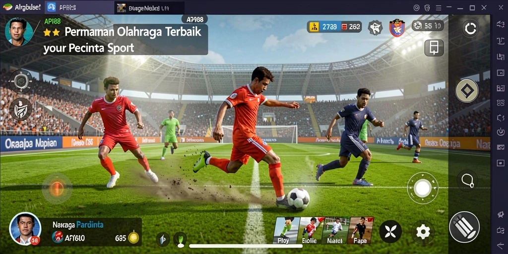 Screenshot API88 menampilkan aksi seru dalam permainan olahraga.