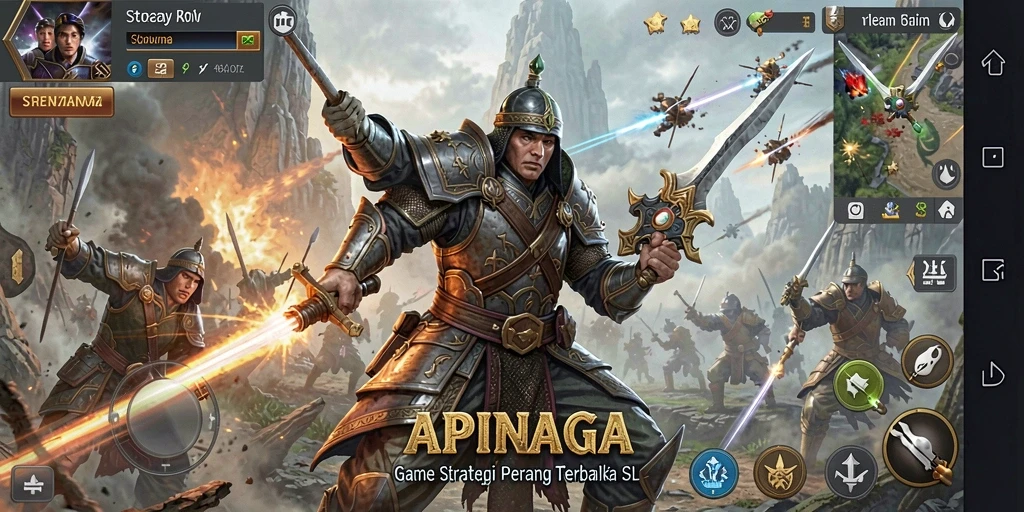 Tampilan gameplay menarik dari APINAGA dengan grafik yang memukau.