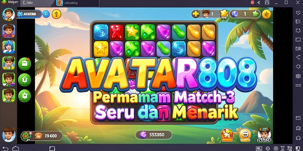 Tangkapan layar AVATAR808 menampilkan momen seru gameplay Match-3.