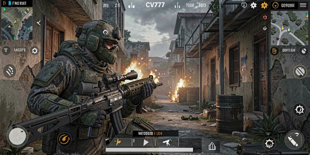 Tampilan gameplay CV777 dengan aksi tembak-menembak yang mendebarkan.