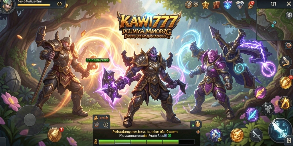 Gameplay seru KAWI777 dalam dunia fantasi MMORPG.