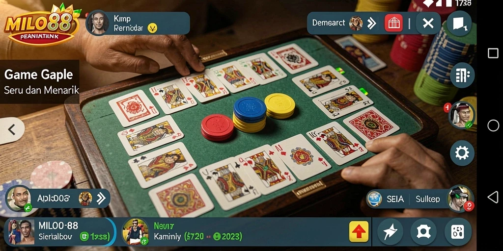 Screenshot menampilkan momen seru dalam permainan Gaple.