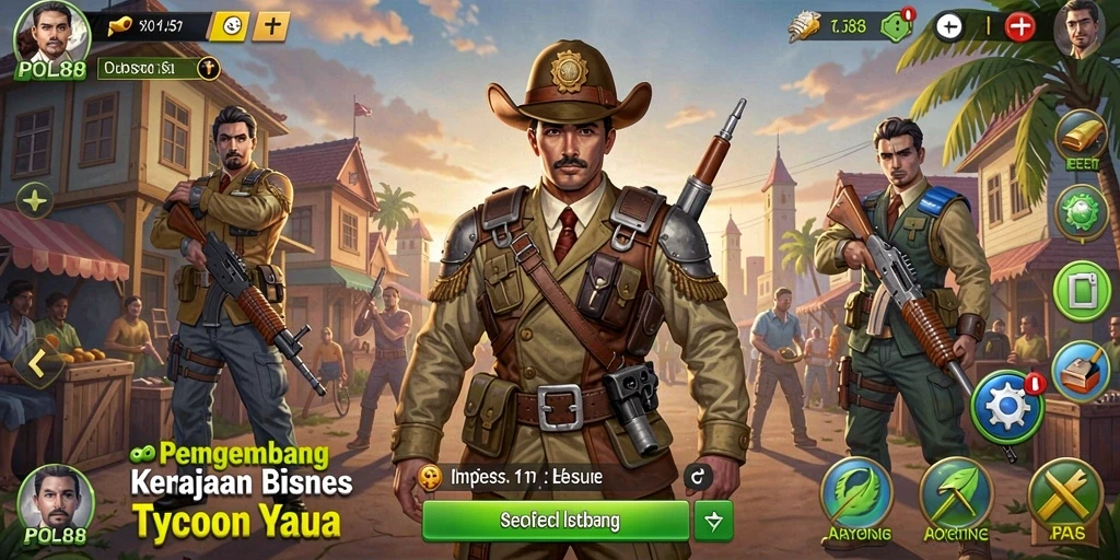Menampilkan gameplay seru di POL88 saat membangun kerajaan bisnis.