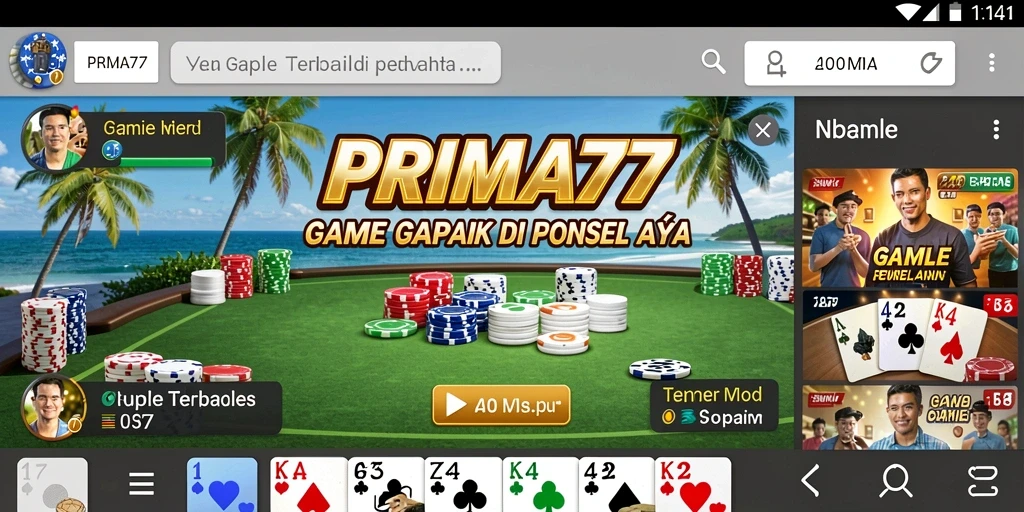 Tampilan gameplay menarik dari PRIMA77 dalam permainan Gaple.