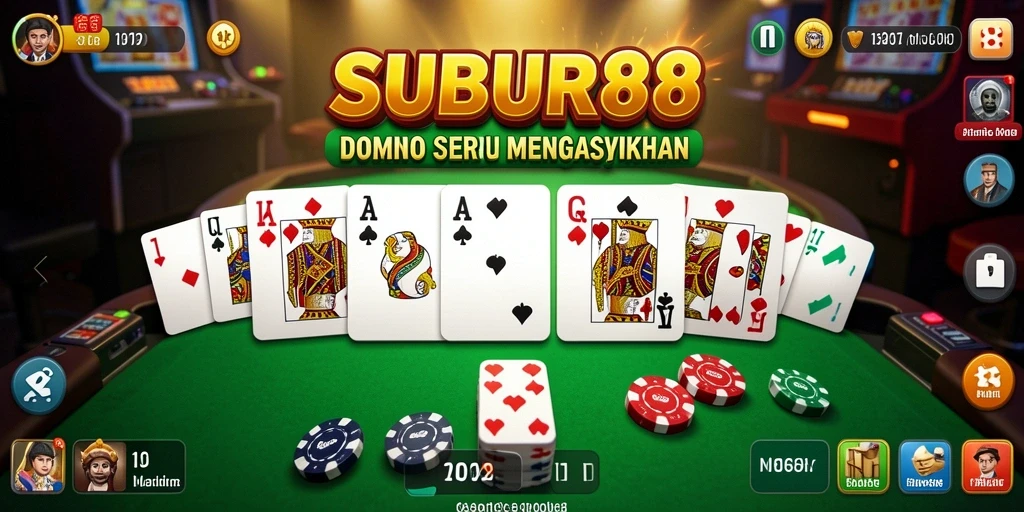 Tampilan gameplay seru dalam SUBUR88, permainan Domino yang menarik.
