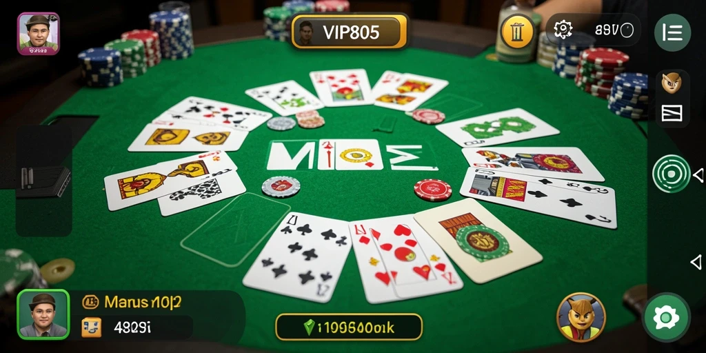 Tampilan gameplay Gaple yang menarik dan interaktif di VIP805.