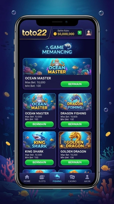 Tampilan utama aplikasi toto22 dengan fitur menarik.